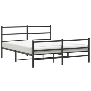 vidaXL Cadre de lit métal sans matelas avec pied de lit noir 150x200cm