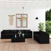 vidaXL Salon de jardin 8 pcs avec coussins r&eacute;sine tress&eacute;e noir