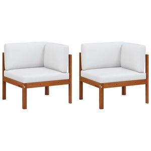 vidaXL Canapés d'angle de jardin 2 pièces avec coussins Bois d'acacia et corde