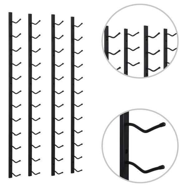 vidaXL Casiers &agrave; bouteilles mural pour 12 bouteilles 2 pcs noir fer