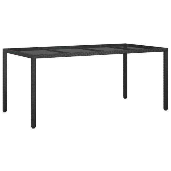 vidaXL Table de jardin pour repas Noir 190 x 90 x 75 cm polyrotin