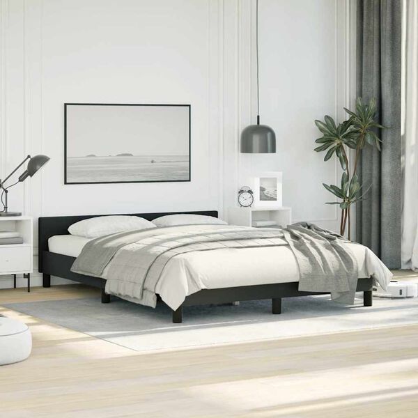 vidaXL Cadre de lit sans matelas noir queen similicuir