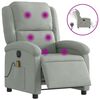 vidaXL Fauteuil inclinable de massage électrique gris clair velours