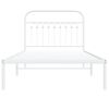 vidaXL Cadre de lit m&eacute;tal sans matelas et t&ecirc;te de lit blanc 100x200 cm