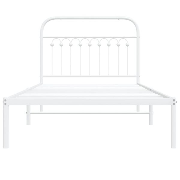vidaXL Cadre de lit m&eacute;tal sans matelas et t&ecirc;te de lit blanc 100x200 cm
