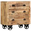 vidaXL Armoire latérale avec roues 70x40x75 cm Bois de manguier solide