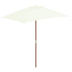 vidaXL Parasol d'ext&eacute;rieur avec m&acirc;t en bois 150x200 cm Sable