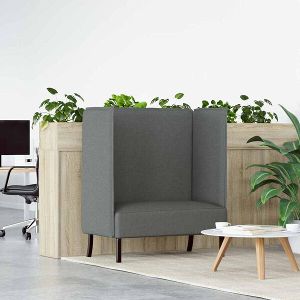 vidaXL Canapé à Haut Dossier Gris foncé 109 x 56 x 121 cm tissu