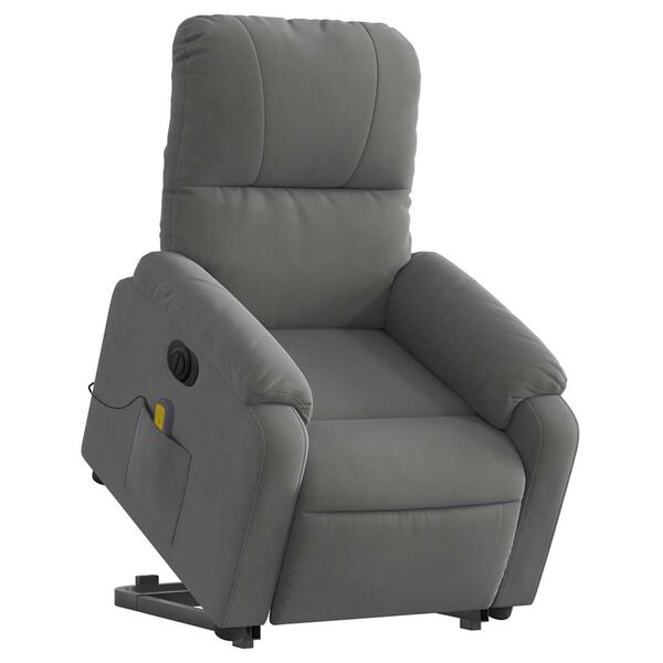vidaXL Fauteuil inclinable de massage électrique gris foncé