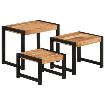 vidaXL Tables gigognes 3 pcs Bois solide