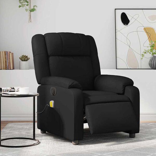 vidaXL Fauteuil inclinable de massage &eacute;lectrique noir similicuir