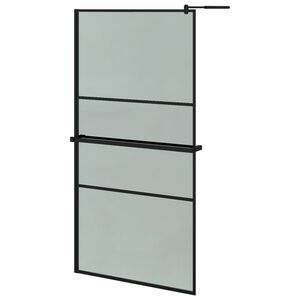 vidaXL Paroi de douche avec &eacute;tag&egrave;re Noir 100x195cm Verre ESG&Aluminium