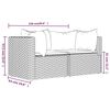 vidaXL Canap&eacute;s d'angle de jardin et coussins2pcs marron r&eacute;sine tress&eacute;e