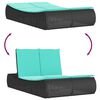 vidaXL Chaise longue double avec coussins noir r&eacute;sine tress&eacute;e