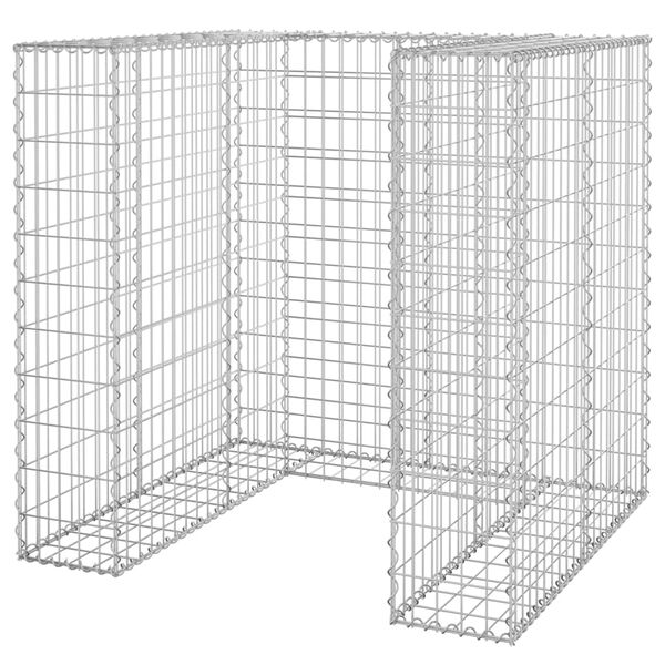 vidaXL Mur en gabion pour poubelle Acier galvanisé 110x100x110 cm
