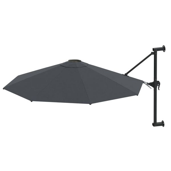 vidaXL Parasol mural avec m&acirc;t m&eacute;tallique 300 cm Anthracite