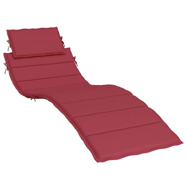 vidaXL Coussin de chaise longue rouge bordeaux 186x58x4cm tissu oxford