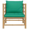 vidaXL Canapé de jardin avec coussins vert bambou