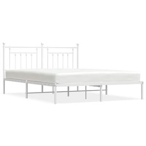 vidaXL Cadre de lit métal sans matelas et tête de lit blanc 183x213 cm