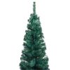 vidaXL Sapin de No&euml;l artificiel mince pr&eacute;-&eacute;clair&eacute; et boules vert 120cm