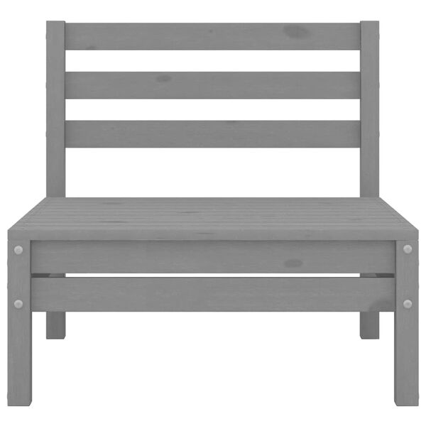 vidaXL Canapés centraux de jardin 2 pcs gris bois de pin massif