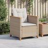 vidaXL Chaise de jardin avec coussins beige r&eacute;sine tress&eacute;e