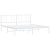 vidaXL Cadre de lit m&eacute;tal sans matelas et t&ecirc;te de lit blanc 183x213 cm
