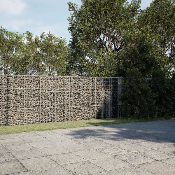 vidaXL Panier gabion avec couvercle 600x50x150 cm fer galvanis&eacute;