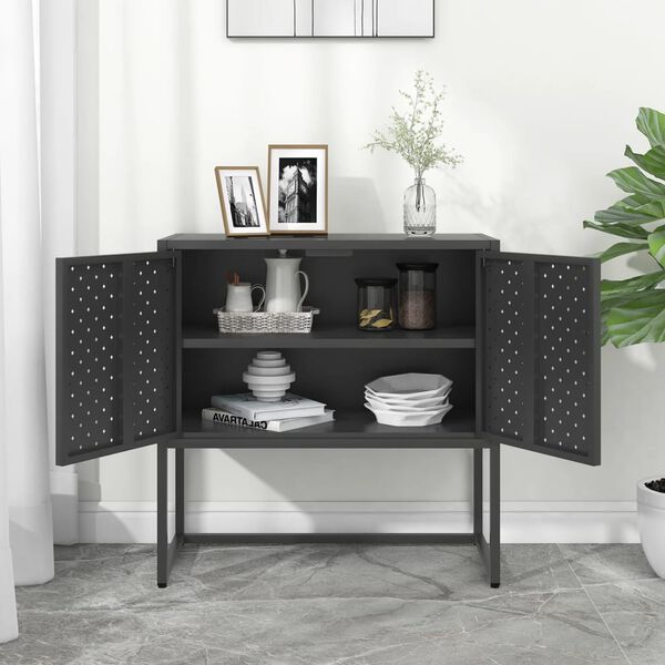 vidaXL Buffet Anthracite 75x35x75 cm Acier