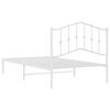 vidaXL Cadre de lit m&eacute;tal sans matelas et t&ecirc;te de lit blanc 100x190 cm