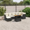 vidaXL Salon de jardin 8 pcs avec coussins noir r&eacute;sine tress&eacute;e