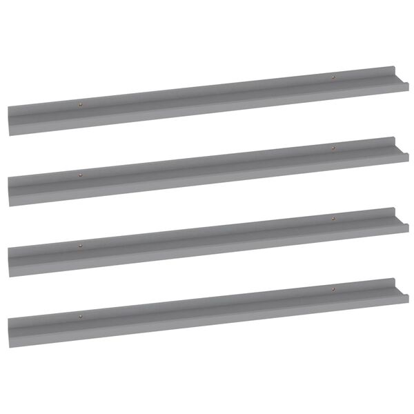 vidaXL &Eacute;tag&egrave;res murales 4 pcs Gris 100x9x3 cm
