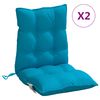 vidaXL Coussins de chaise &agrave; dossier bas lot de 2 bleu clair