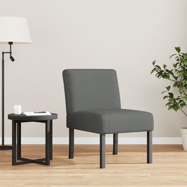 vidaXL Fauteuil sans accoudoirs gris fonc&eacute; tissu