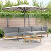 vidaXL Ensemble de Canap&eacute;s Uni 4 pcs Gris Bois d'Acacia Massif