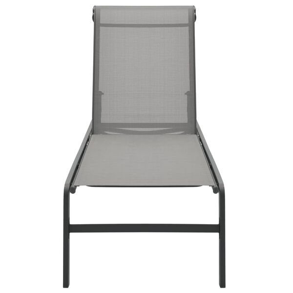 vidaXL Chaises longues lot de 2 avec table Textil&egrave;ne et acier