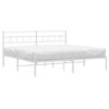 vidaXL Cadre de lit m&eacute;tal sans matelas et t&ecirc;te de lit blanc 183x213 cm