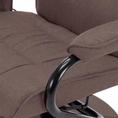 vidaXL Fauteuil inclinable de massage avec repose-pieds marron tissu