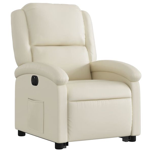 vidaXL Fauteuil inclinable &eacute;lectrique cr&egrave;me similicuir