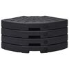 vidaXL Socle de parasol en forme d'&eacute;ventail 4 pcs Noir