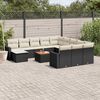 vidaXL Salon de jardin avec coussins 13 pcs noir r&eacute;sine tress&eacute;e