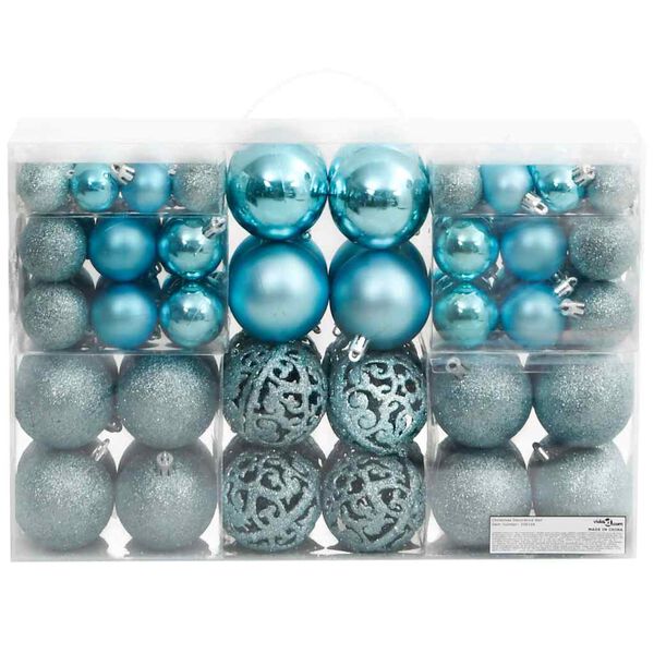 vidaXL Boules de No&euml;l 100 pcs turquoise 3 / 4 / 6 cm