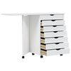 vidaXL Armoire roulante avec bureau MOSS blanc bois de pin solide
