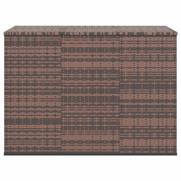 vidaXL Bo&icirc;te &agrave; coussins de jardin R&eacute;sine tress&eacute;e 145x100x103 cm Marron