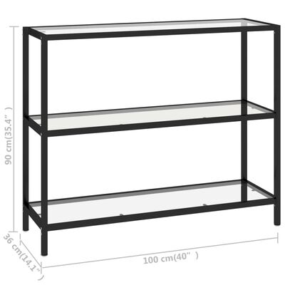 vidaXL Étagère transparent 100x36x90 cm verre trempé