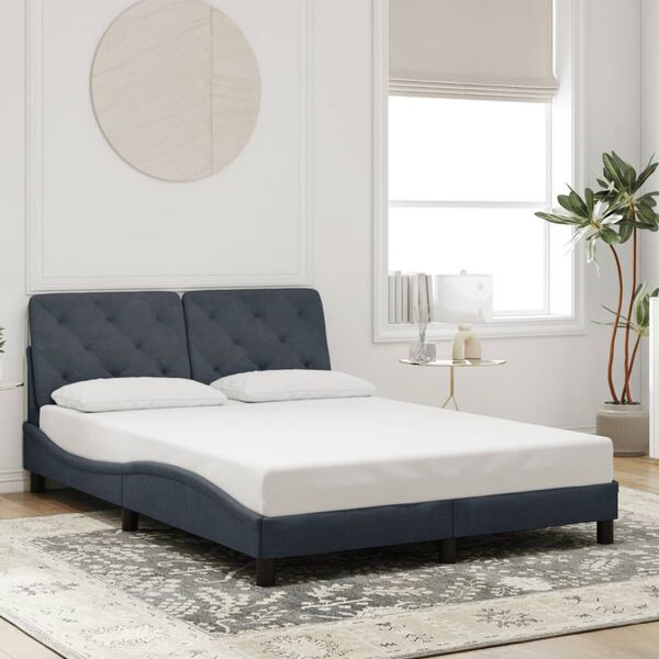 vidaXL Cadre de lit sans matelas gris foncé 137x190 cm velours