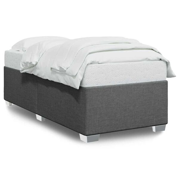vidaXL Cadre de lit sans matelas gris foncé tissu