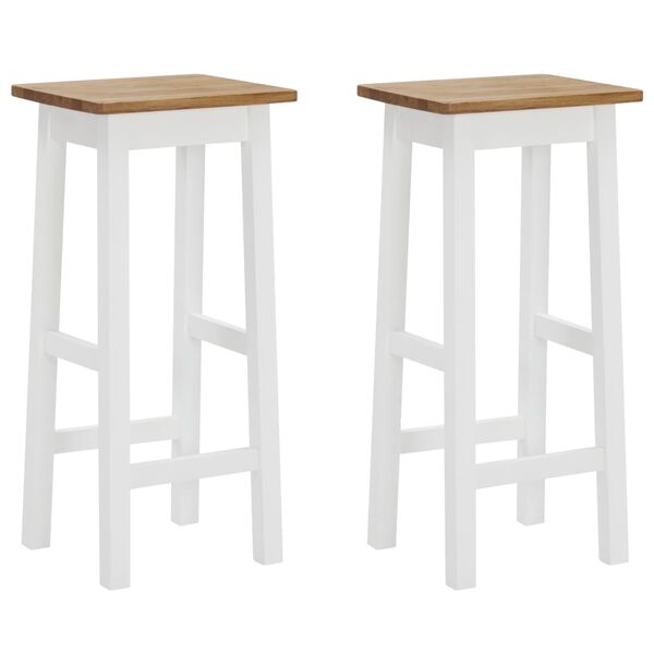 vidaXL Tabourets de bar lot de 2 bois de ch&ecirc;ne solide