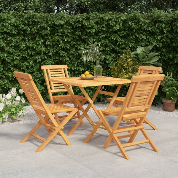 vidaXL Ensemble &agrave; manger de jardin 5 pcs Bois de teck massif
