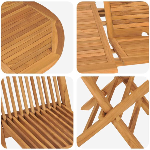 vidaXL Ensemble de salle &agrave; manger pour jardin 5 pcs Marron